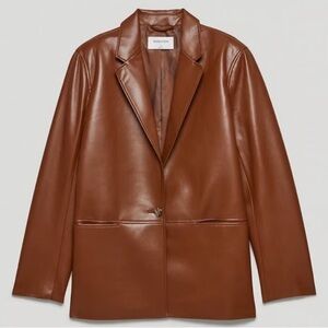 Babaton Brown Leather Blazer